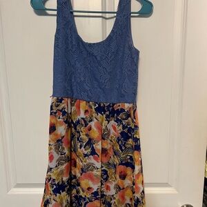 Lily Rose Blue Lace Floral Dress